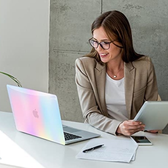 Pastel Rainbow Ombre Gradient 13" MacBook AIR Shell Case Keyboard Cover - Picture 6 of 11